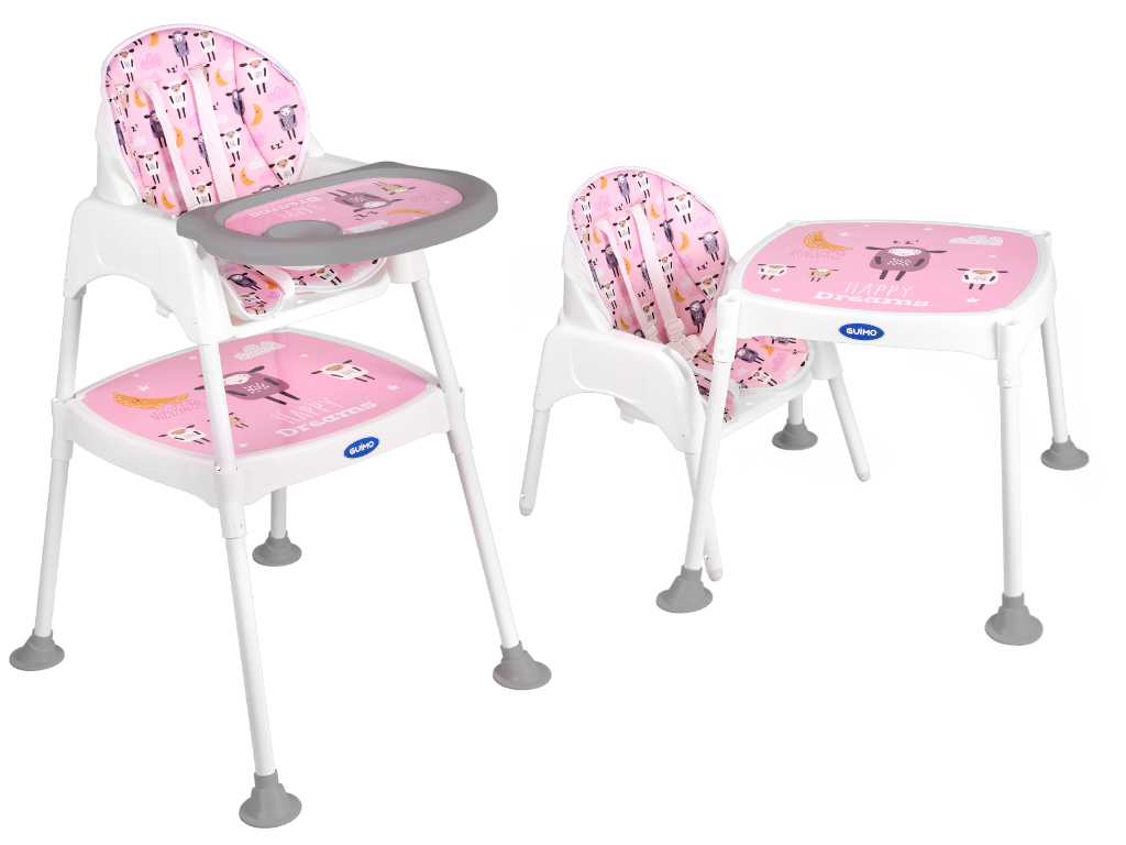 Scaun de masa 3 in 1, roz - 2 | YEO