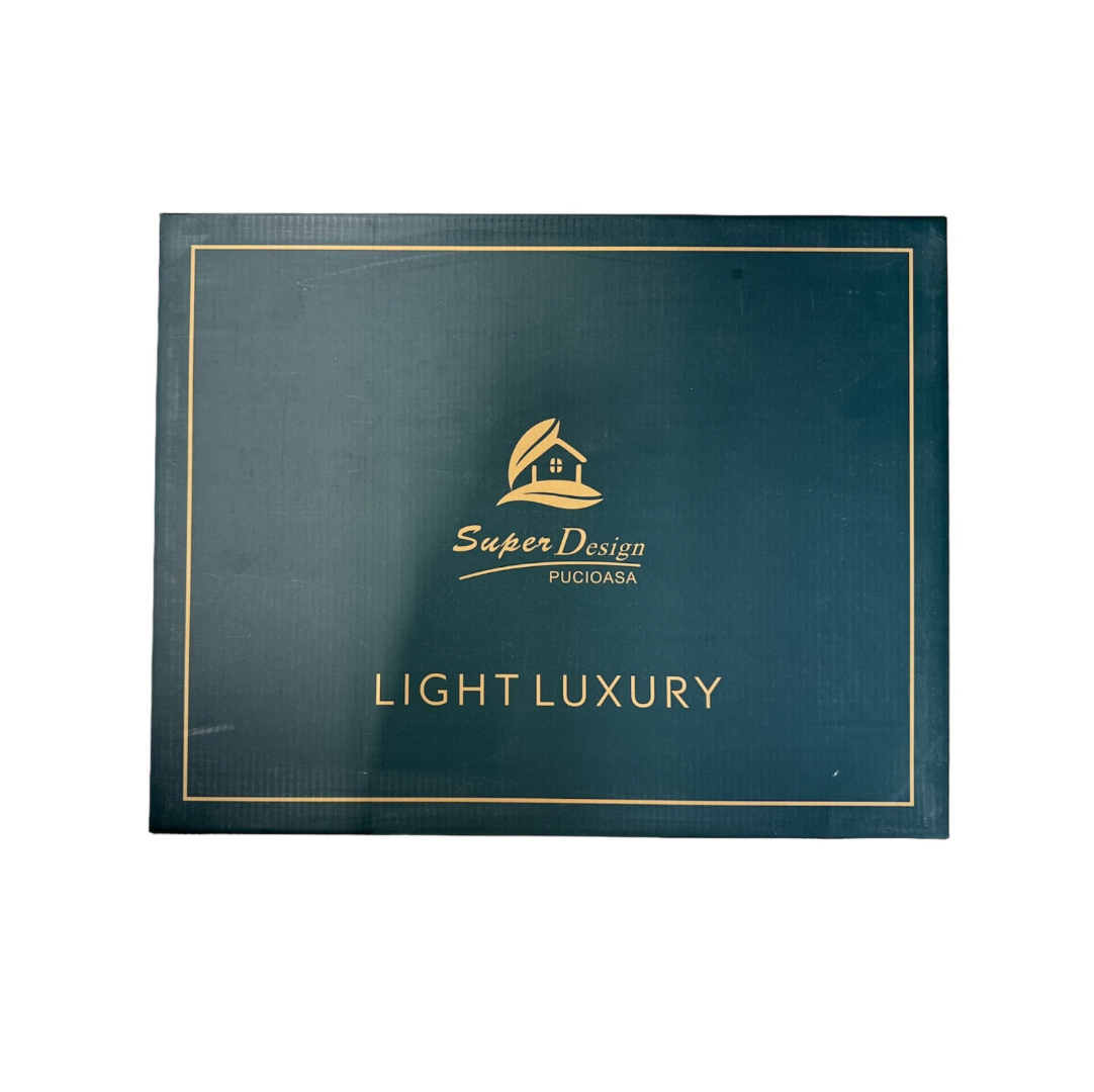 Lenjerie de Pat Dublu, Super Premium,  Finet Ranforsat, 6 Piese, Ambalat in Cutie de Lux, Maro, uni - 1 | YEO
