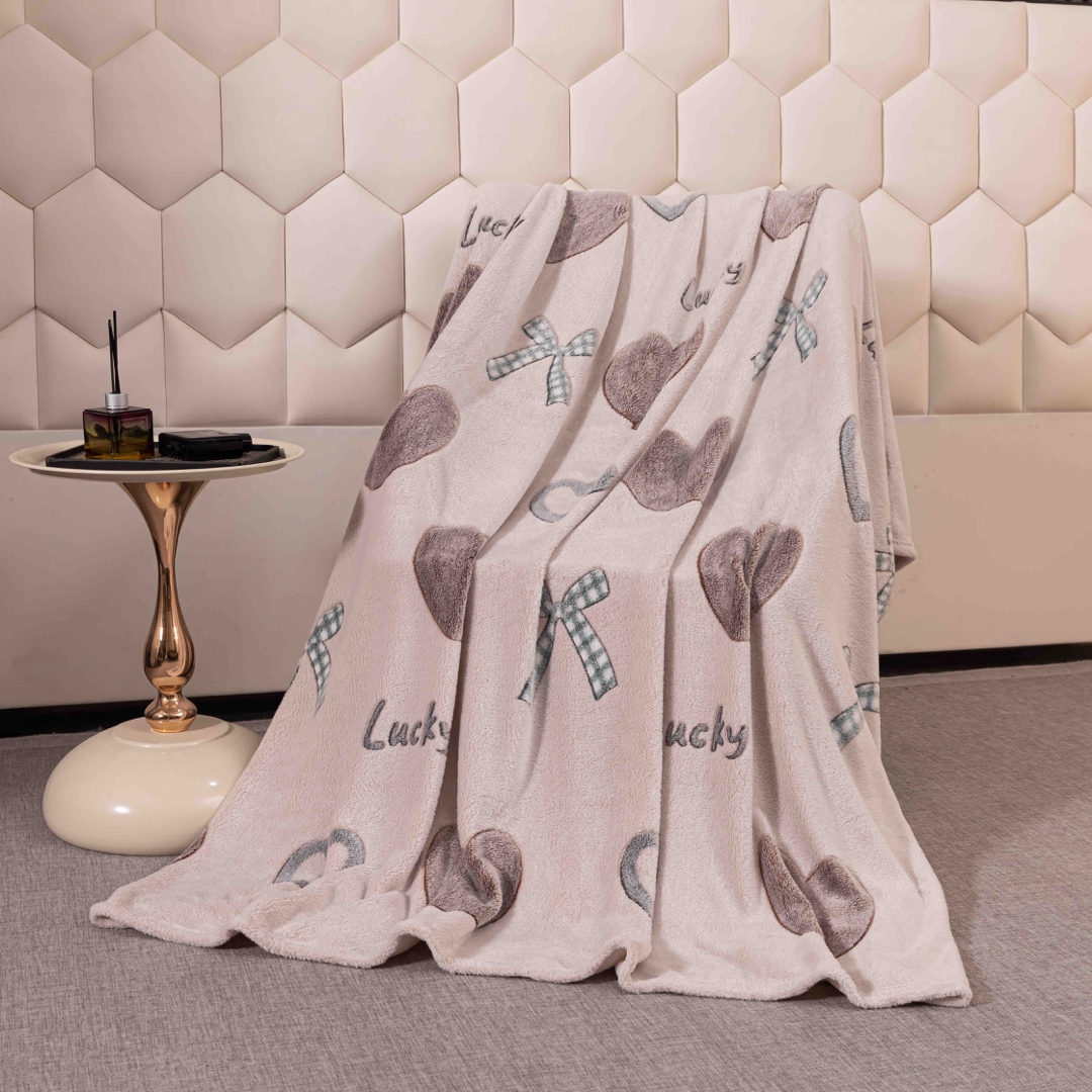 Patura Pufoasa CoCoLiNo, Jojo Home, 200x230cm, Bej, inimioare - 1 | YEO