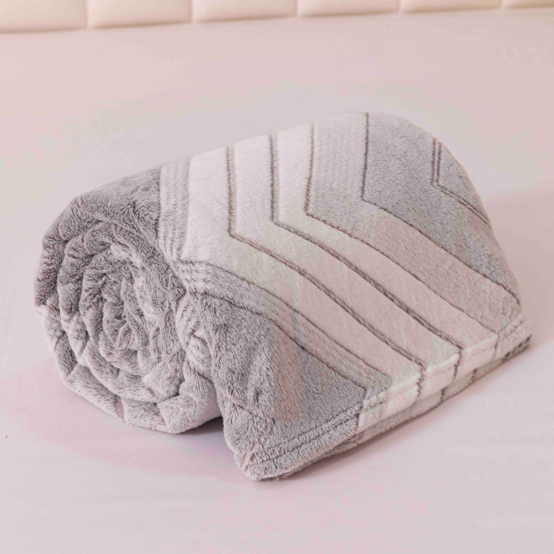 Patura Pufoasa CoCoLiNo, Jojo Home, 200x230cm, Gri, Zig-Zag - 3 | YEO