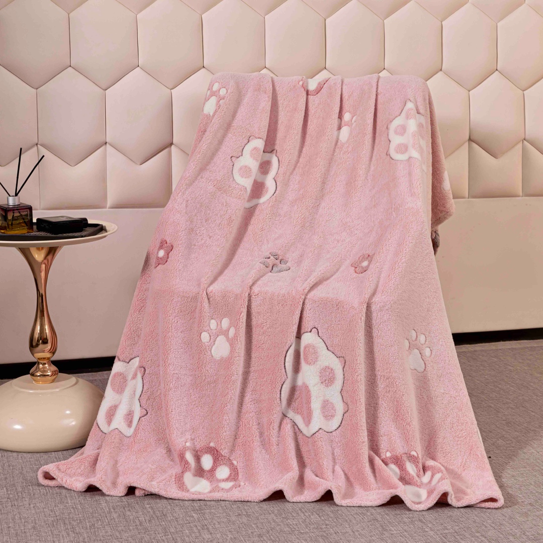 Patura Pufoasa CoCoLiNo, Jojo Home, 200x230cm, Roz, labute - 1 | YEO