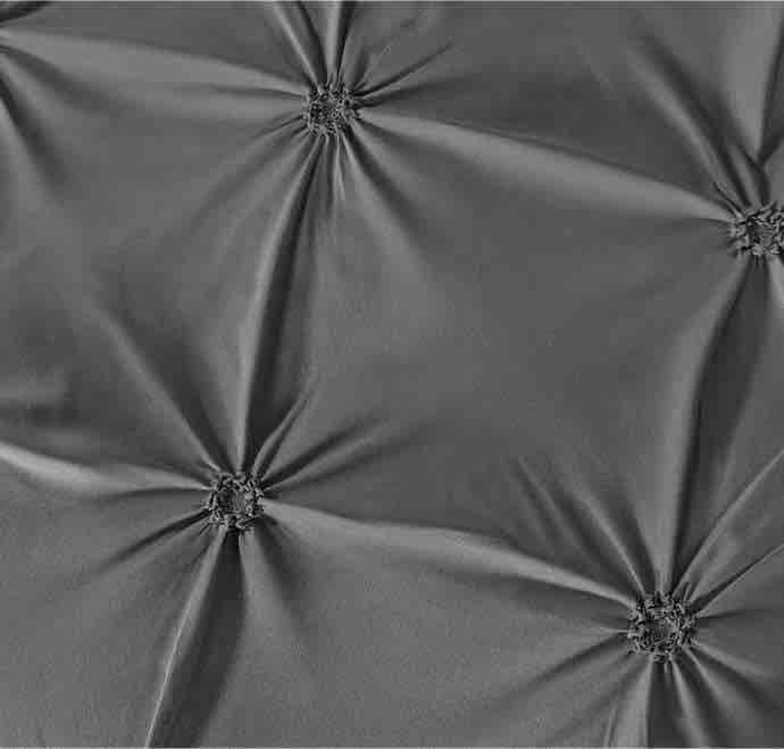 Lenjerie de Pat Premium, JOJO HOME,  Finet cu Pliuri Brodate, 6 Piese, Nesifonabila si Durabila, Gri inchis - 1 | YEO