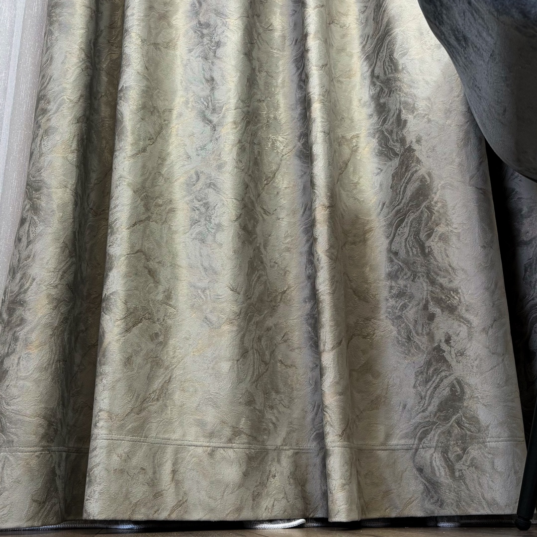 Draperie Catifea MYKONOS cu valuri rafinate aurii, 140cm latime x 260cm inaltime, cu TIV LAT, Grej - YNS33-23 - 4 | YEO