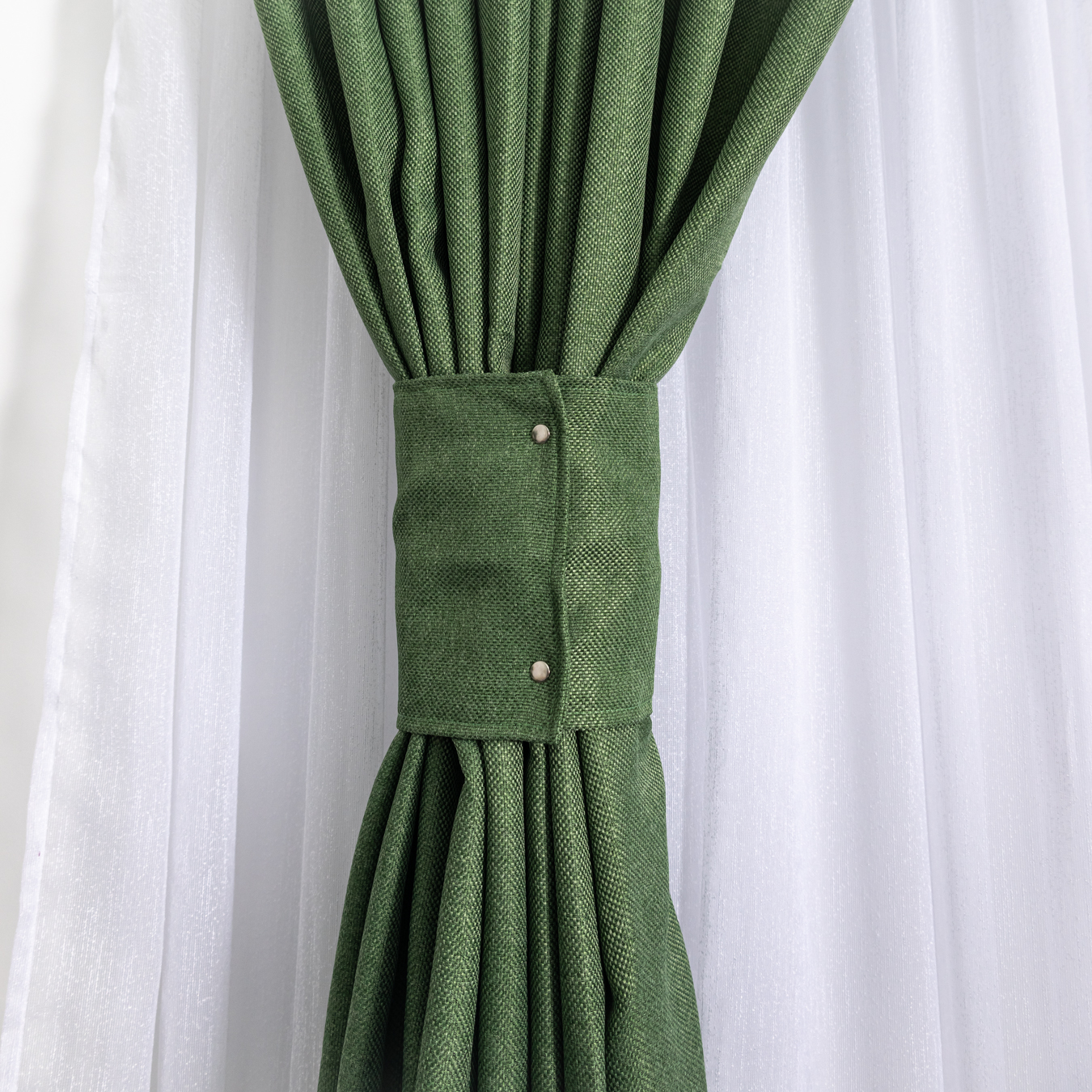 Draperie HoReCa TEXTURATA tip Bob de Orez, 140cm latime x 260cm inaltime, cu TIV LAT, Verde - 3 | YEO
