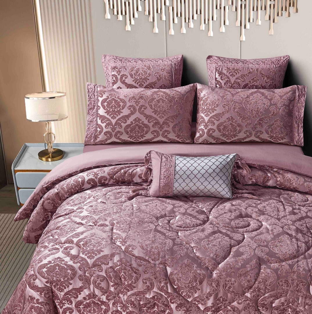 Set Cadou Luxury, Jojo Home, Jacquard Regal, 7 Piese, Cu Pilota Inclusa, Mov - 1 | YEO