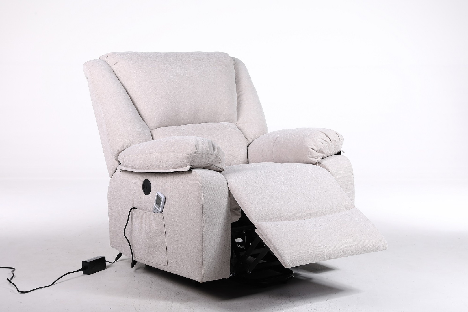 Poze Fotoliu Cu Masaj Si Incalzire, Recliner Electric, Bej cumparamisim.ro