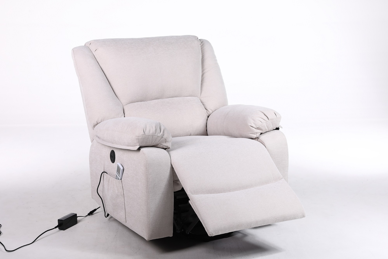 Poze Fotoliu Cu Masaj Si Incalzire, Recliner Electric, Bej cumparamisim.ro