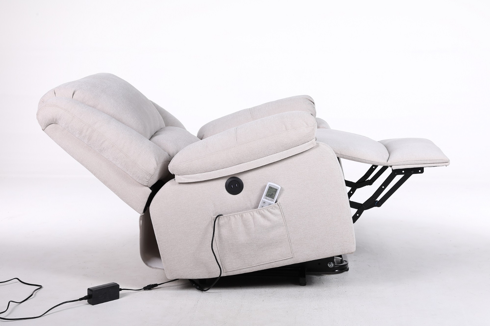 Poze Fotoliu Cu Masaj Si Incalzire, Recliner Electric, Bej cumparamisim.ro