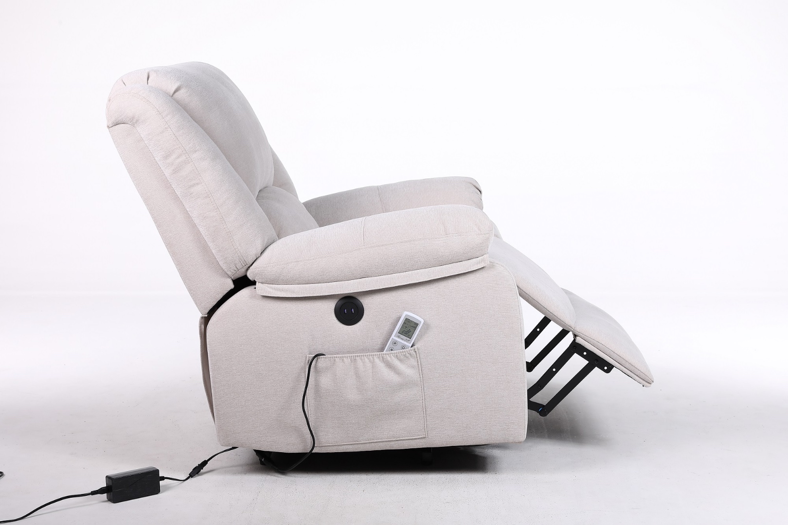 Poze Fotoliu Cu Masaj Si Incalzire, Recliner Electric, Bej cumparamisim.ro