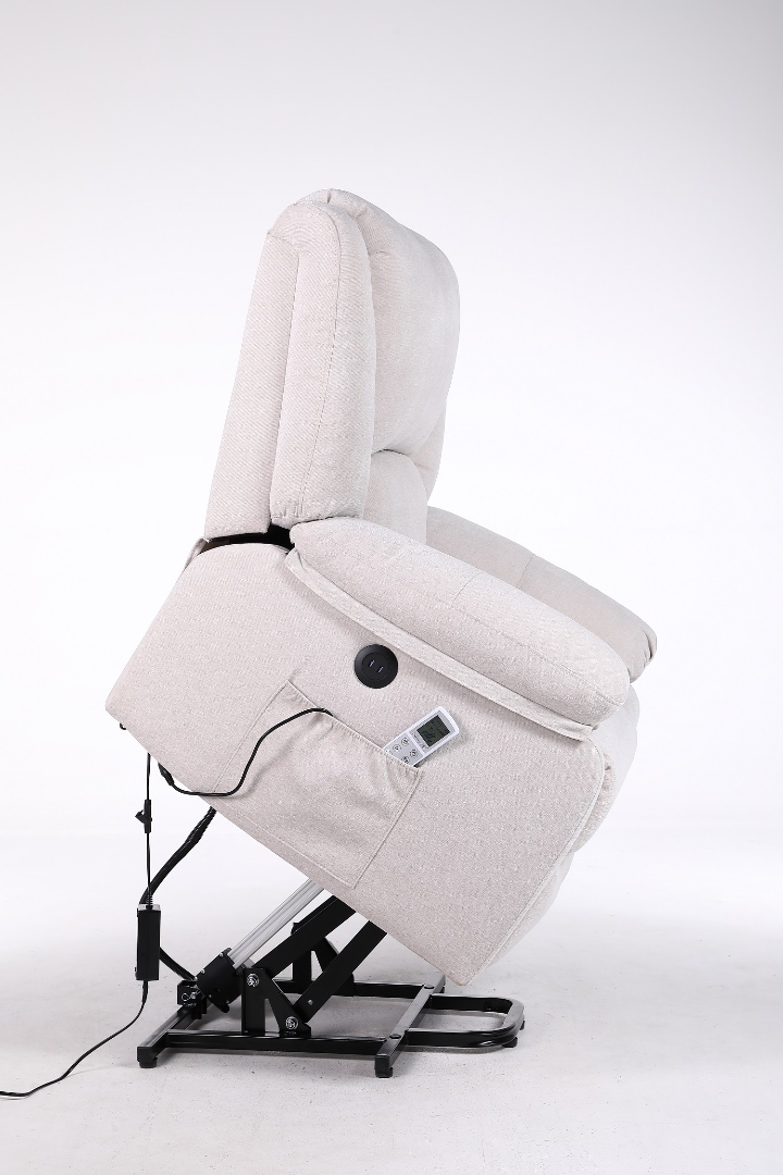 Poze Fotoliu Cu Masaj Si Incalzire, Recliner Electric, Bej cumparamisim.ro