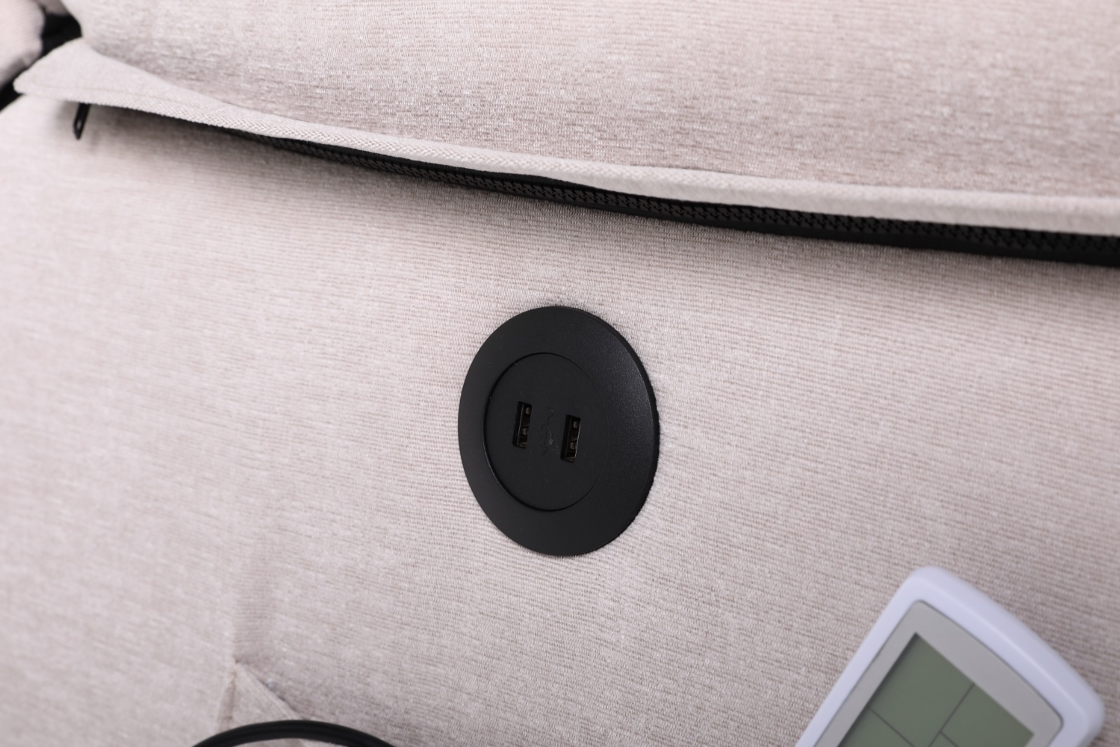 Poze Fotoliu Cu Masaj Si Incalzire, Recliner Electric, Bej cumparamisim.ro