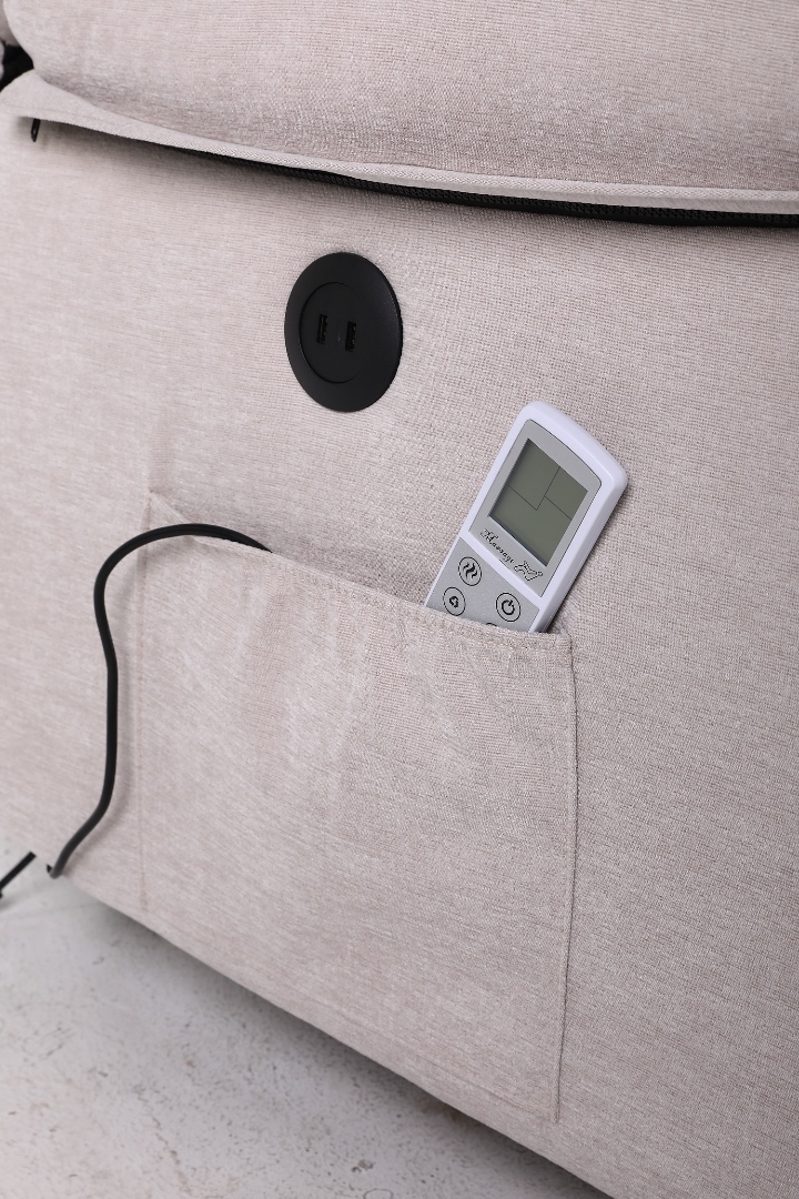 Poze Fotoliu Cu Masaj Si Incalzire, Recliner Electric, Bej cumparamisim.ro