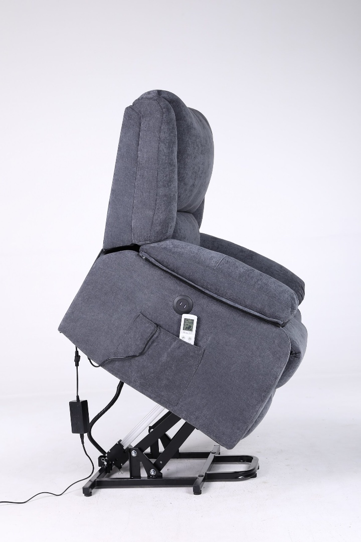 Poze Fotoliu Cu Masaj Si Incalzire, Recliner Electric, Gri Inchis cumparamisim.ro