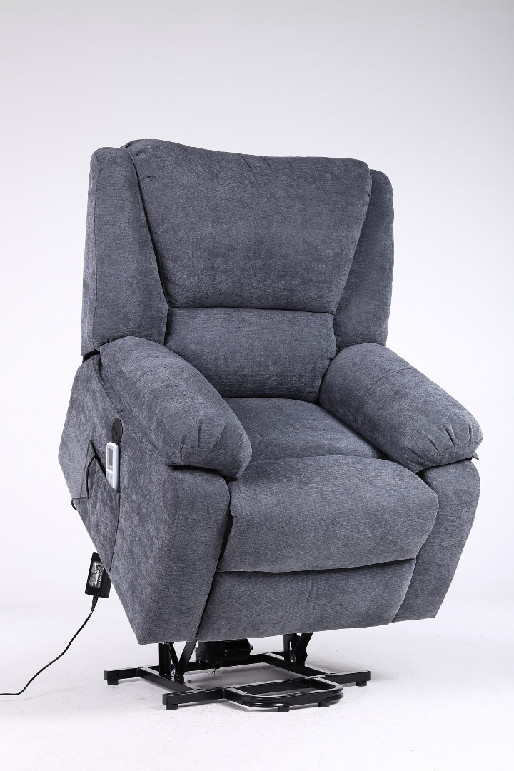 Poze Fotoliu Cu Masaj Si Incalzire, Recliner Electric, Gri Inchis cumparamisim.ro