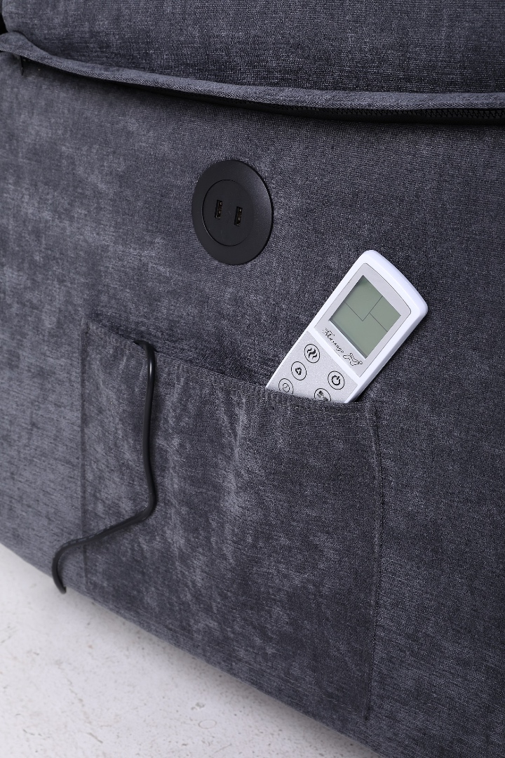 Poze Fotoliu Cu Masaj Si Incalzire, Recliner Electric, Gri Inchis cumparamisim.ro