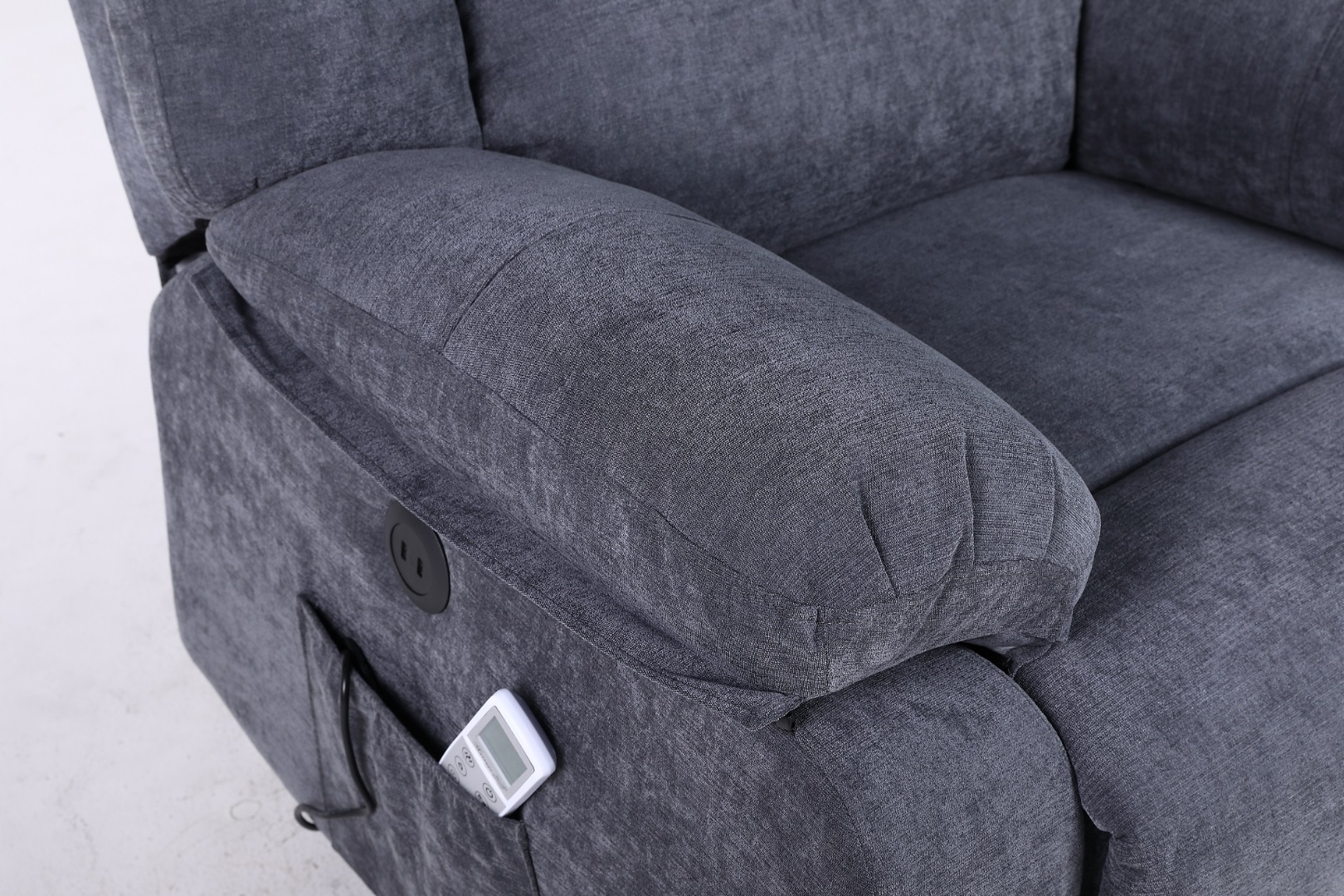 Poze Fotoliu Cu Masaj Si Incalzire, Recliner Electric, Gri Inchis cumparamisim.ro