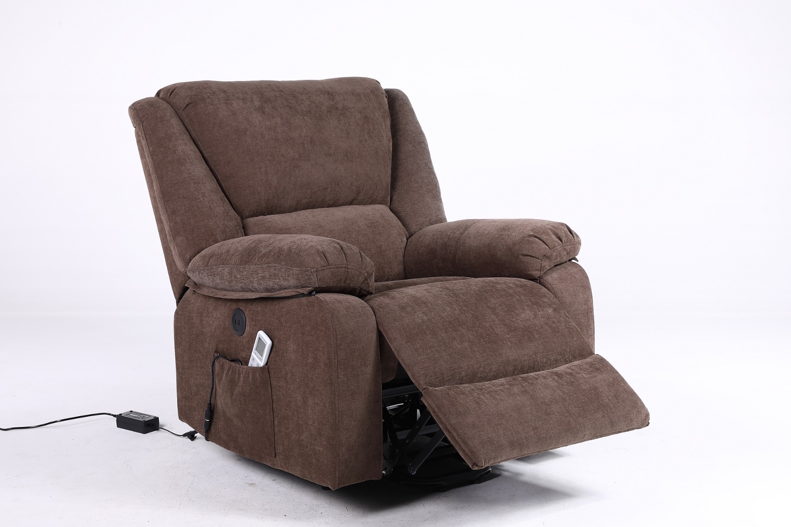 Poze Fotoliu Cu Masaj Si Incalzire, Recliner Electric, Maro cumparamisim.ro