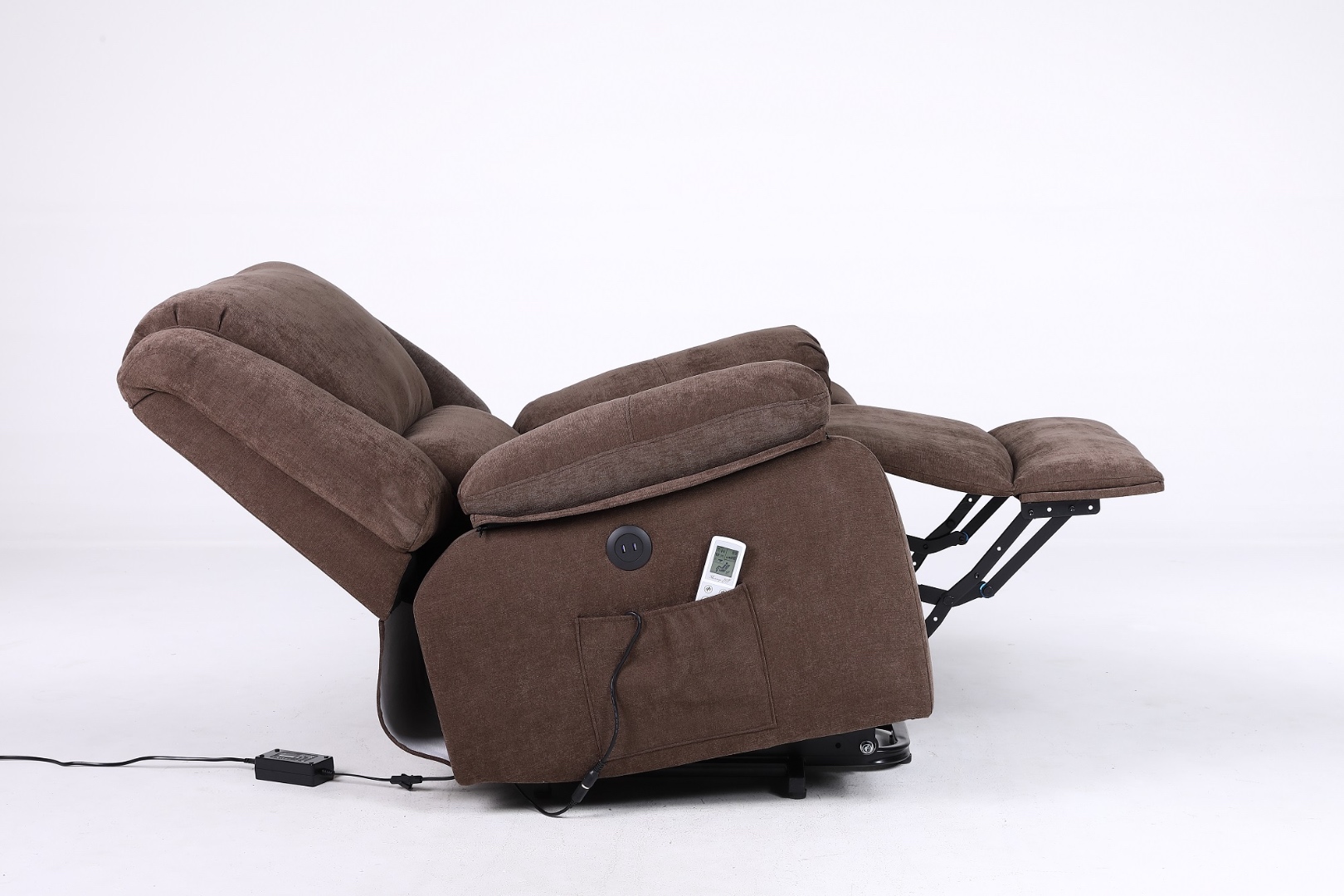 Poze Fotoliu Cu Masaj Si Incalzire, Recliner Electric, Maro cumparamisim.ro