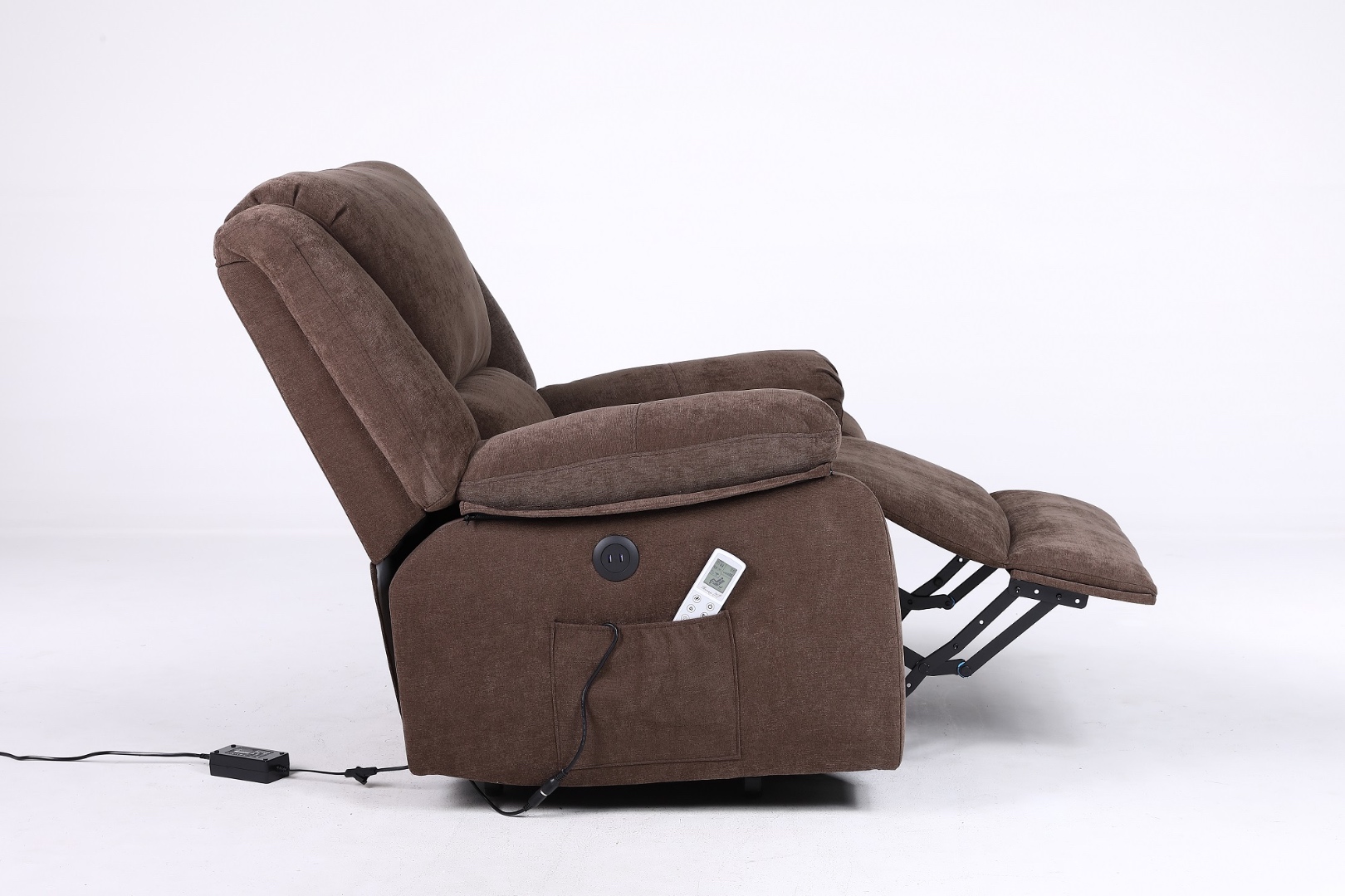 Poze Fotoliu Cu Masaj Si Incalzire, Recliner Electric, Maro cumparamisim.ro