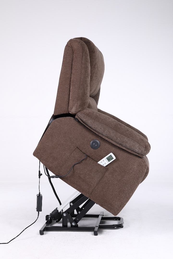 Poze Fotoliu Cu Masaj Si Incalzire, Recliner Electric, Maro cumparamisim.ro