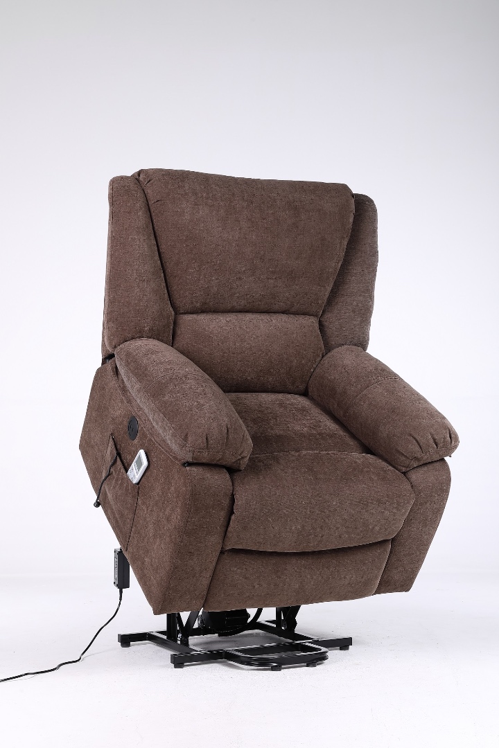 Poze Fotoliu Cu Masaj Si Incalzire, Recliner Electric, Maro cumparamisim.ro