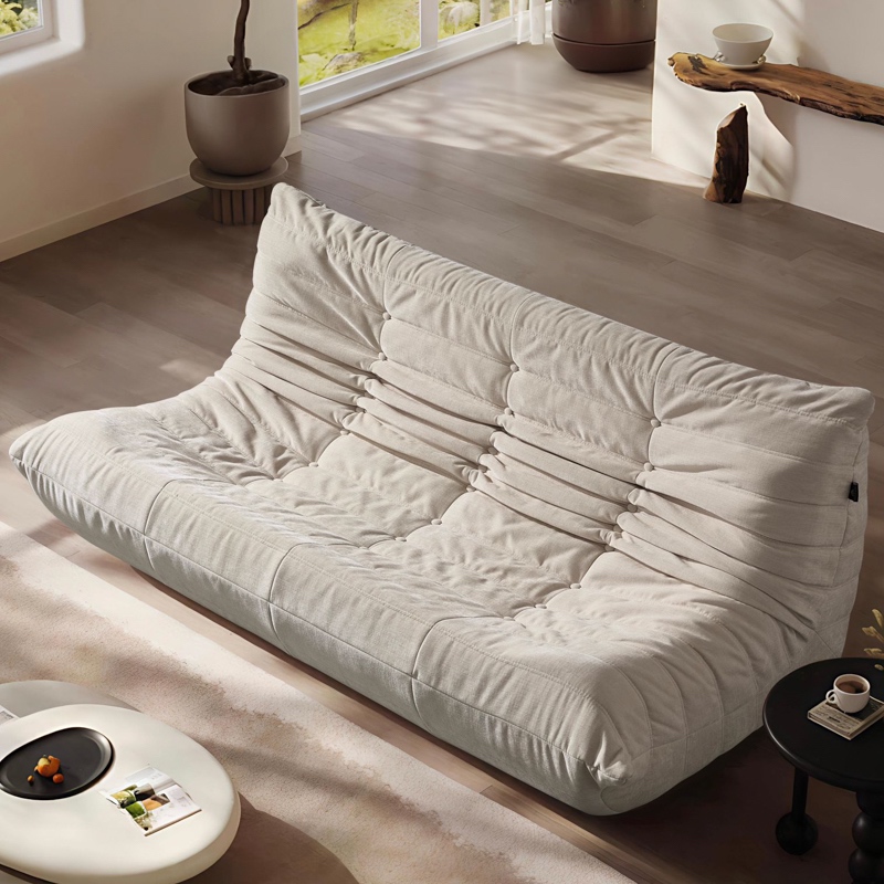 Canapea 3 locuri cu Sustinere Ergonomica Nobile HD Foam, Catifea, Ivoire - 1 | YEO