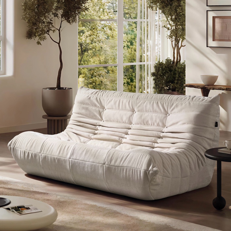 Canapea 3 locuri cu Sustinere Ergonomica Nobile HD Foam, Catifea, Ivoire - 2 | YEO