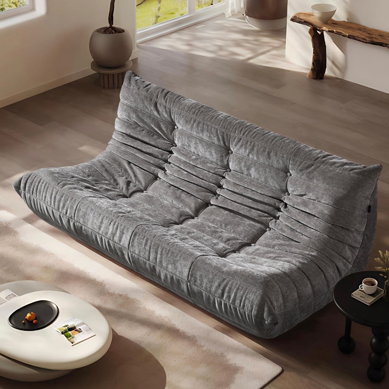 Canapea 3 locuri cu Sustinere Ergonomica Nobile HD Foam, Catifea, Gri - 2 | YEO