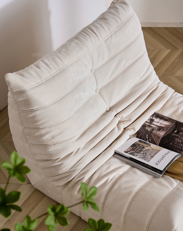 Fotoliu cu Sustinere Ergonomica Nobile HD Foam, Catifea, Ivoire - 2 | YEO