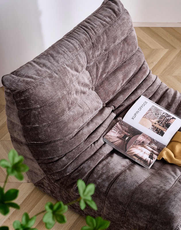 Fotoliu cu Sustinere Ergonomica Nobile HD Foam, Catifea, Maro - 2 | YEO
