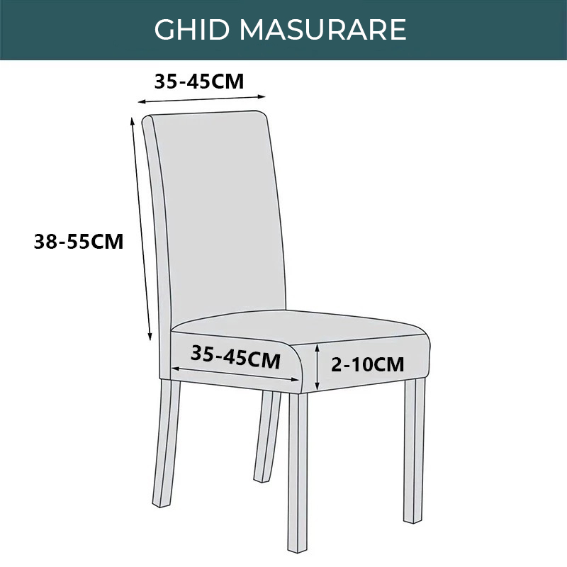 Set 6 Huse Elastice si Creponate Cu Volanase pentru Scaune, maro deschis - 2 | YEO