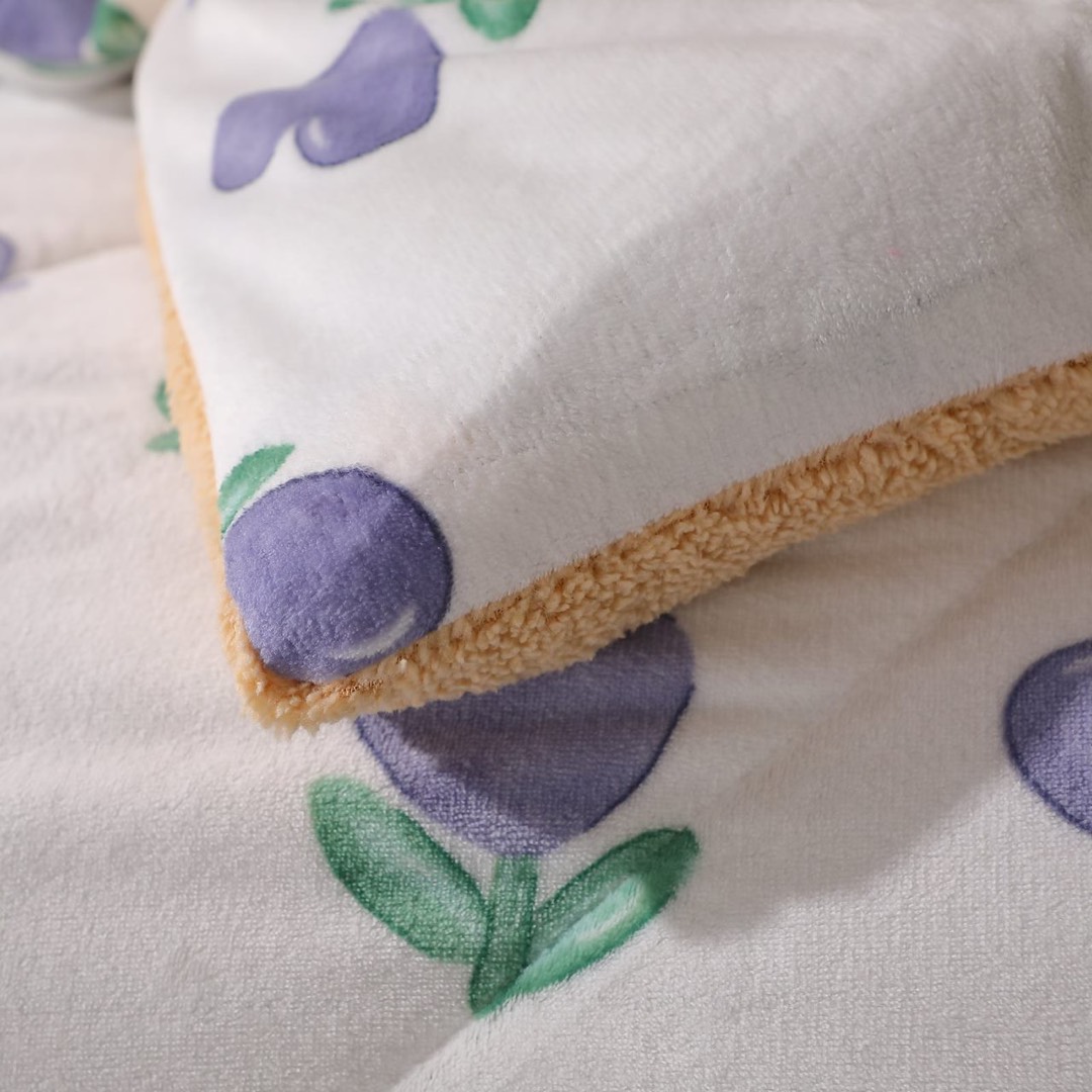 Pilota Cocolino cu Blanita Bej Ultra Pufoasa, Matlasata, 200x230 cm – Caldura Instanta si Confort de Lux pentru Nopti Reci, Alb, flori - 2 | YEO