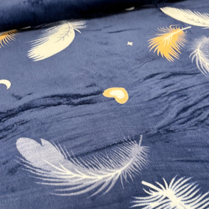 Patura pufoasa cocolino 200x230cm, 240g/mp, Bleumarin, Pene - 4 | YEO