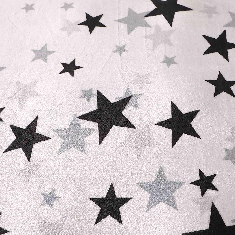 Lenjerie pat dublu, Super Pufoasa COCOLINO, 4 piese, Alb, Gri, stelute - 1 | YEO