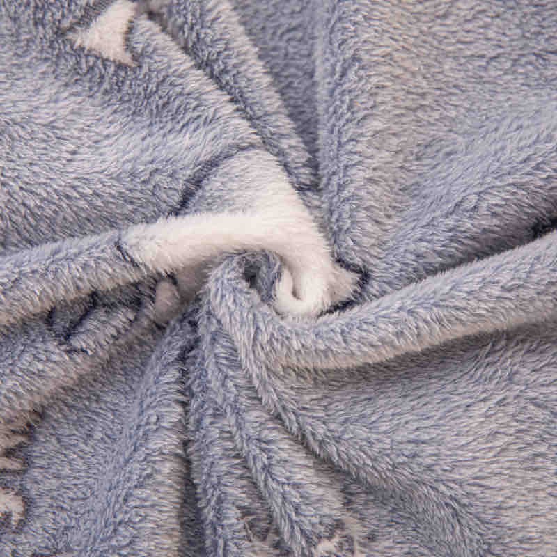 Lenjerie pat dublu, Super Pufoasa COCOLINO,cu ELASTIC, 4 piese, Jojo Home, Gri Albastrui, Brazi - 3 | YEO