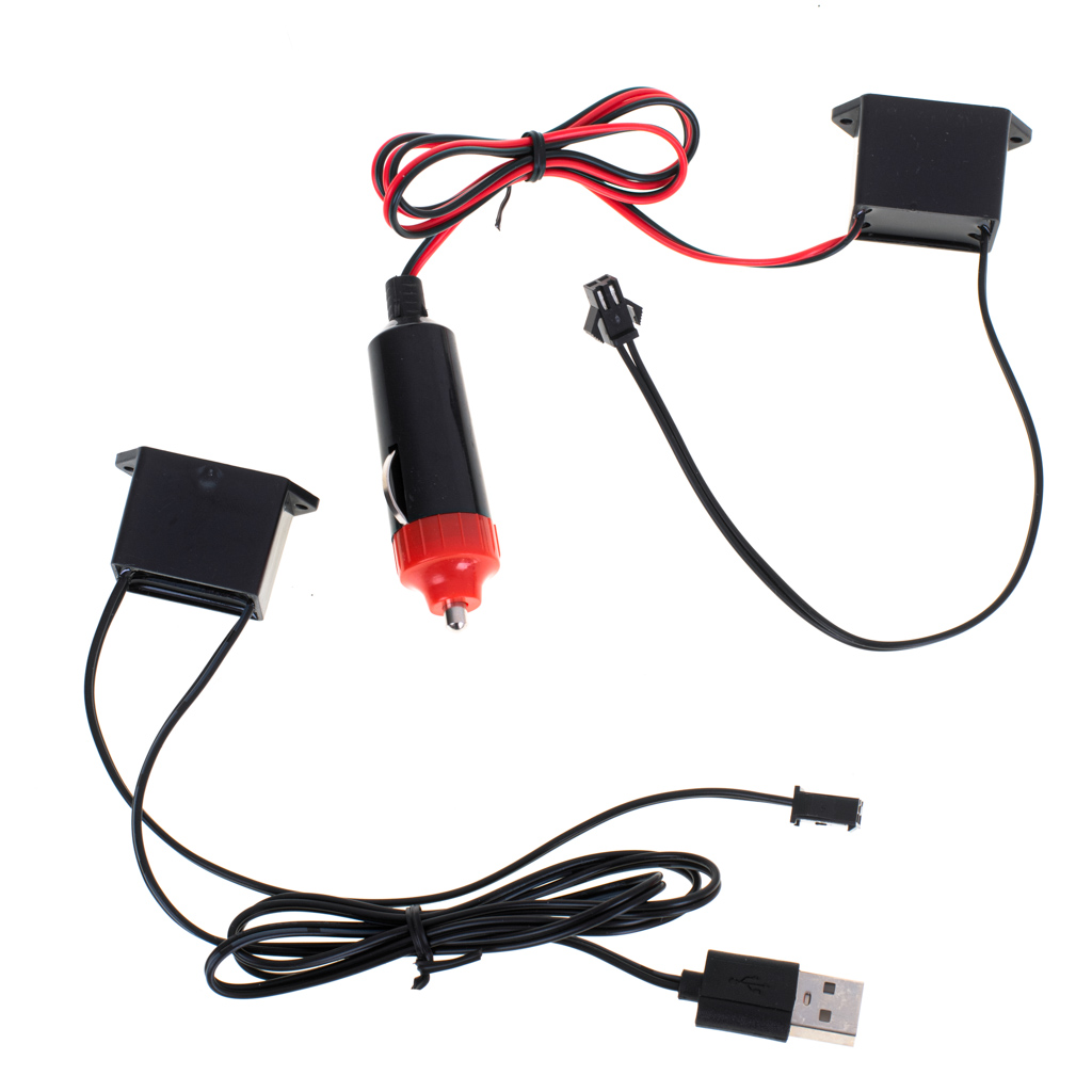 LED de iluminat ambiental pentru masina / masina USB / 12V banda 3m rosu - view 3