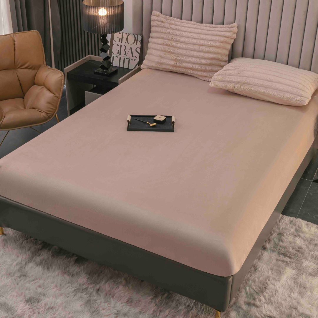 Lenjerie Deluxe, Jojo Home, 4 Piese, Blanita Shorthair si CoCoLiNo, cu Elastic Perimetral, Bej - 4 | YEO