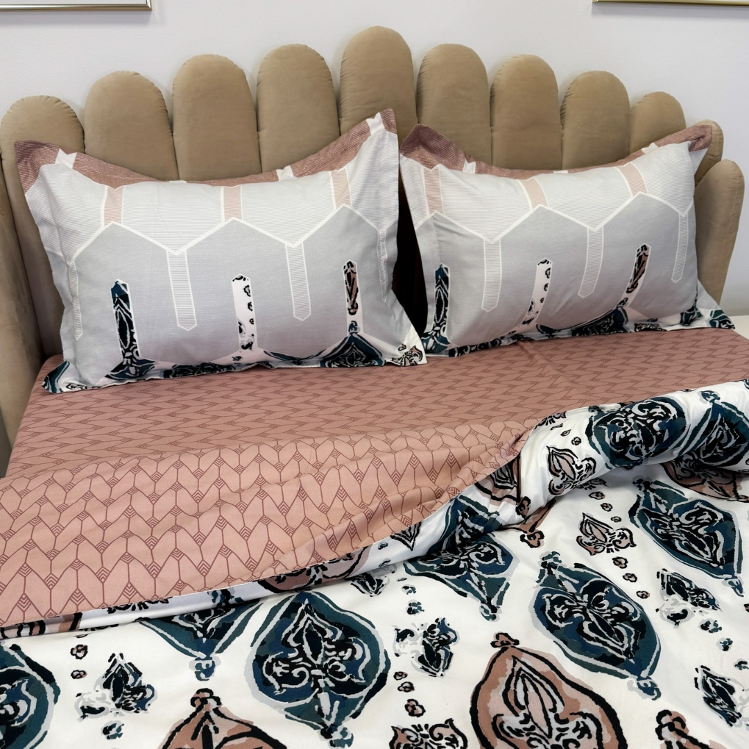 Poze (OFERTA 3 la 199 Lei) Lenjerie pat dublu cu doua feţe, 4 piese, Finet Soft, Turquoise, model elegant cumparamisim.ro