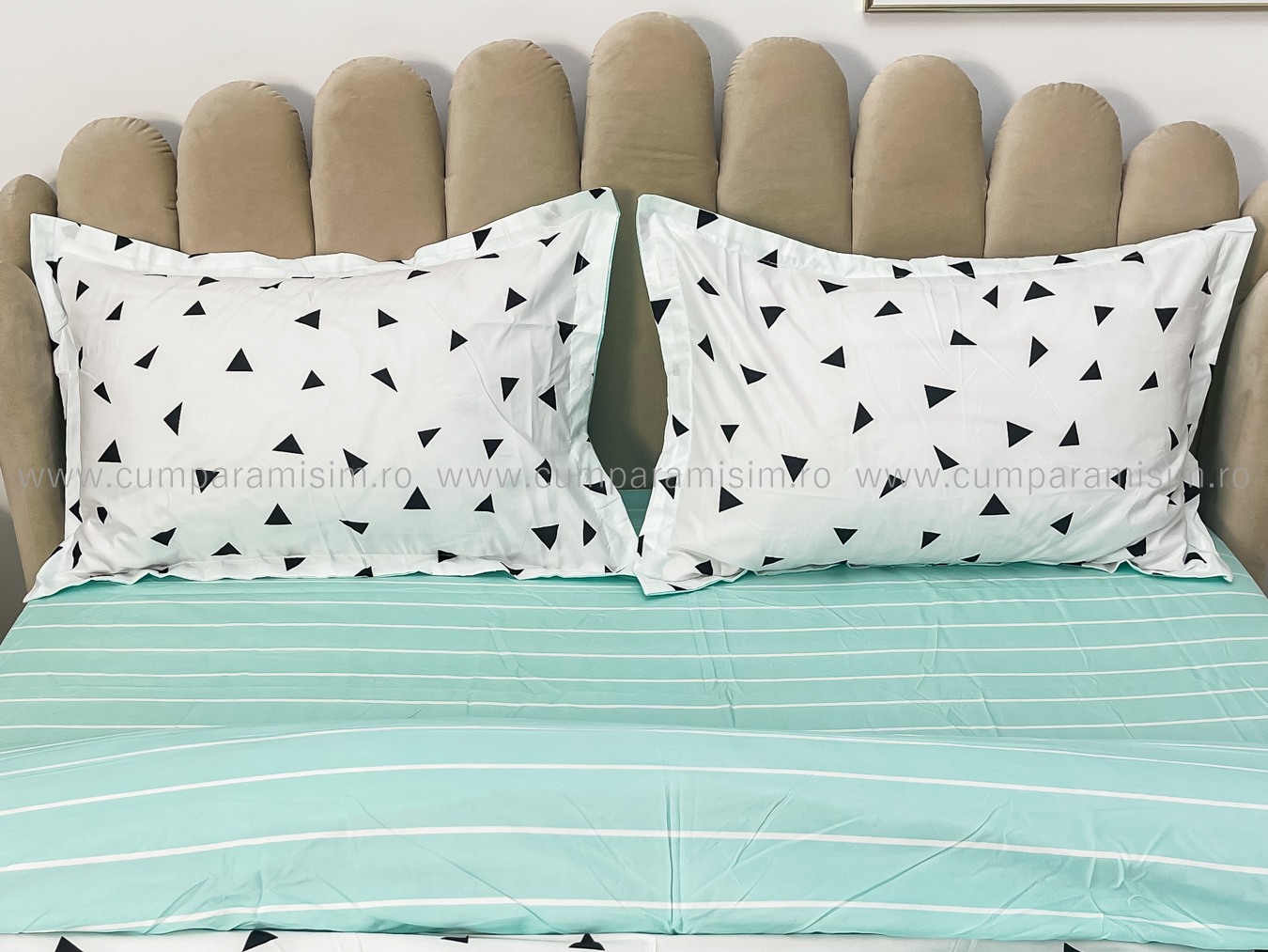 (OFERTA 3 la 199 Lei) Lenjerie pat dublu cu doua feţe, bumbac satinat, 4 piese,  Alb - 3 | YEO