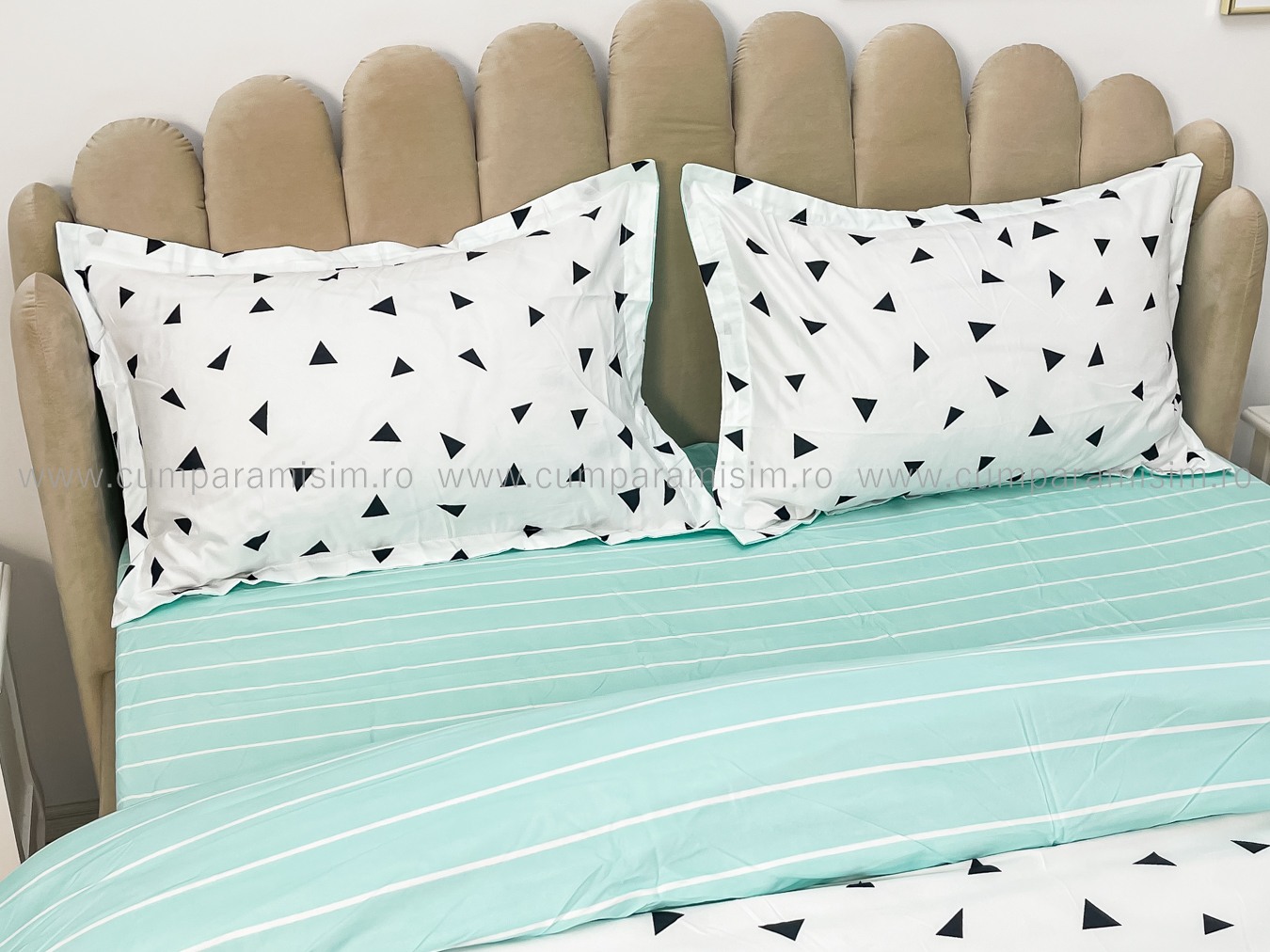(OFERTA 3 la 199 Lei) Lenjerie pat dublu cu doua feţe, bumbac satinat, 4 piese,  Alb - 4 | YEO