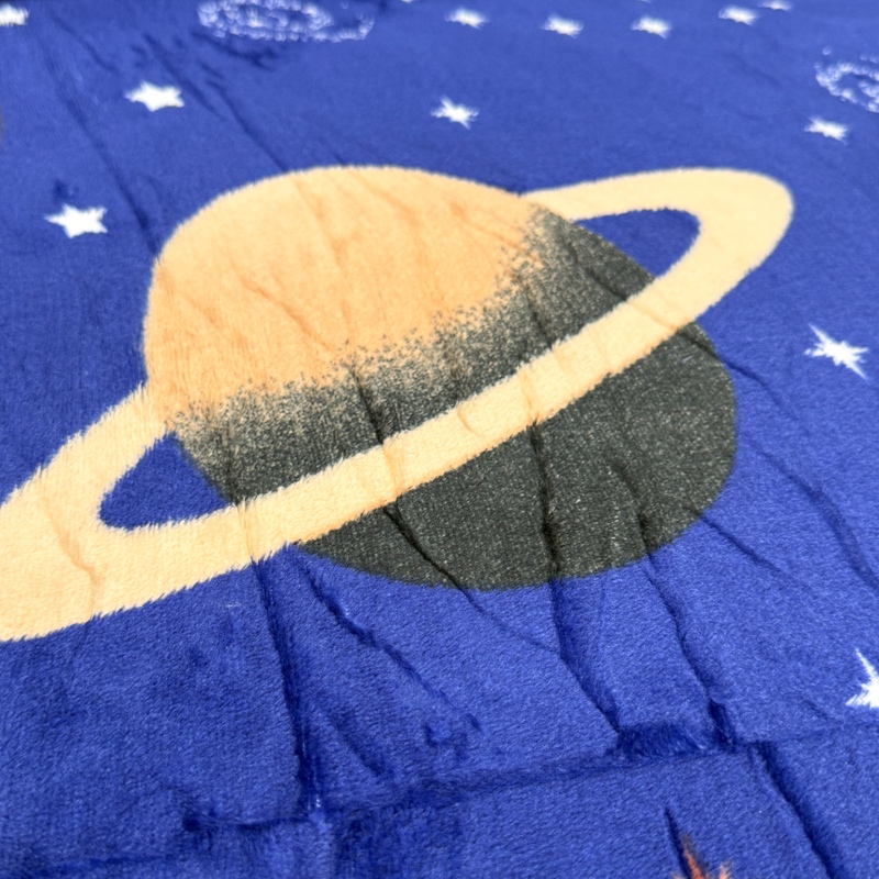 Patura pufoasa cocolino 200x230cm, 240g/mp, Albastru, Planete - 3 | YEO