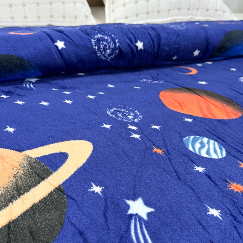 Patura pufoasa cocolino 200x230cm, 240g/mp, Albastru, Planete - 4 | YEO