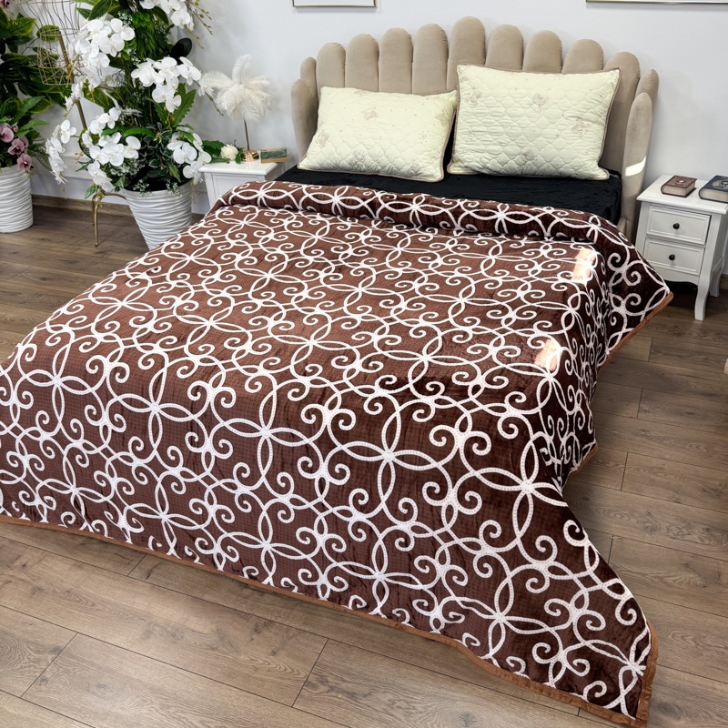 Patura pufoasa cocolino 200x230cm, 240g/mp, Maro, Model Oriental - 1 | YEO