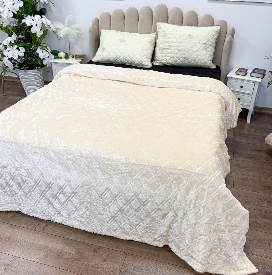 Patura Premium, Blanita Artificiala Fina, 200x230cm, Ivoire, Romburi - 1 | YEO