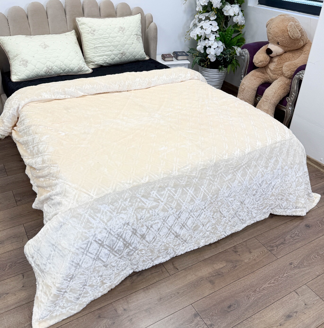 Patura Premium, Blanita Artificiala Fina, 200x230cm, Ivoire, Romburi - 2 | YEO