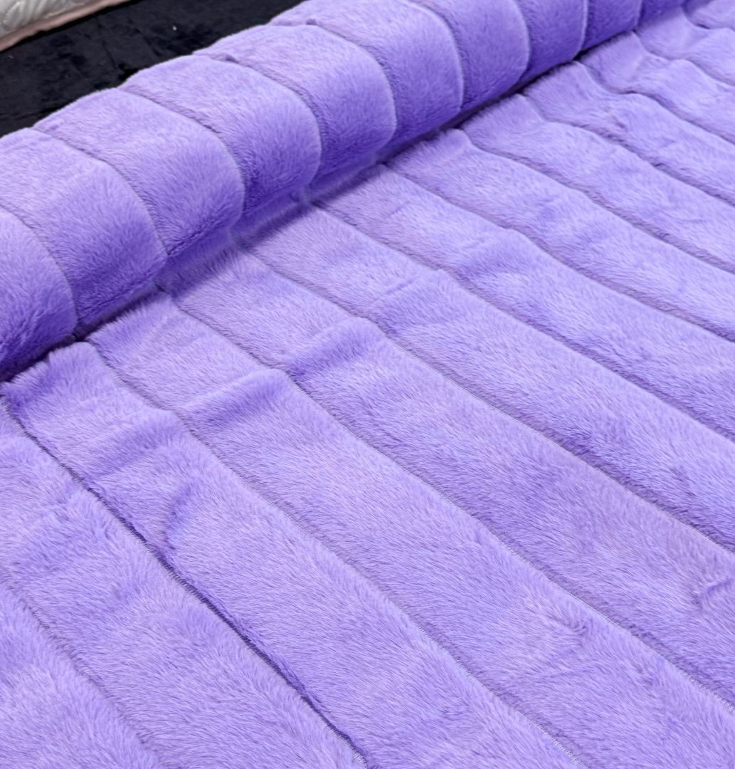 Patura Premium, Blanita Artificiala Fina, 200x230cm, Lila, Dungi - 3 | YEO