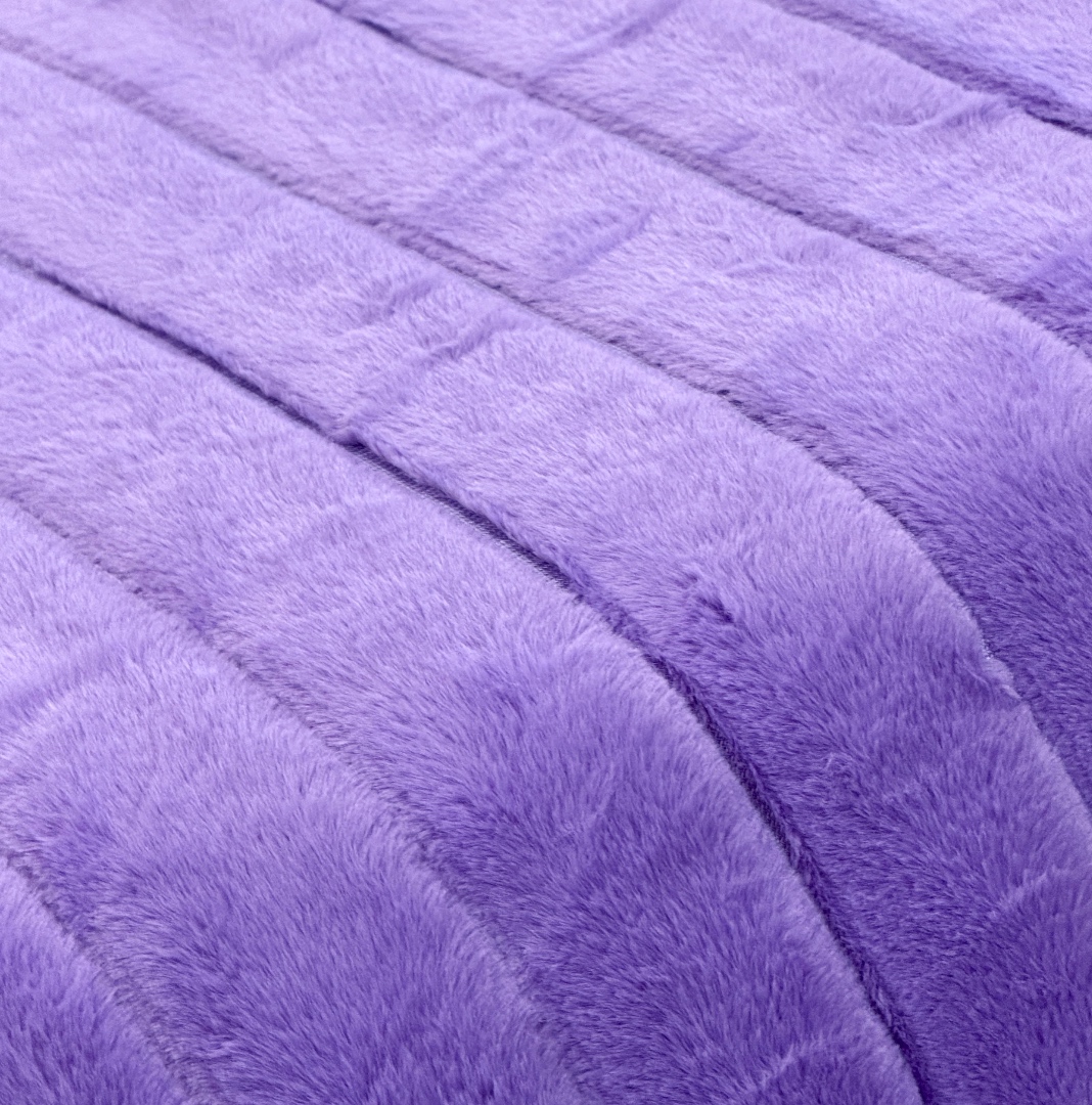 Patura Premium, Blanita Artificiala Fina, 200x230cm, Lila, Dungi - 4 | YEO