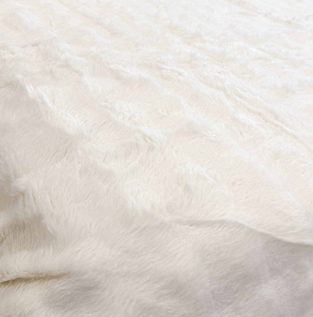 Patura Cocolino cu Blanita Sherpa 200x230cm, model cu Blanita Wave, Alb - 3 | YEO