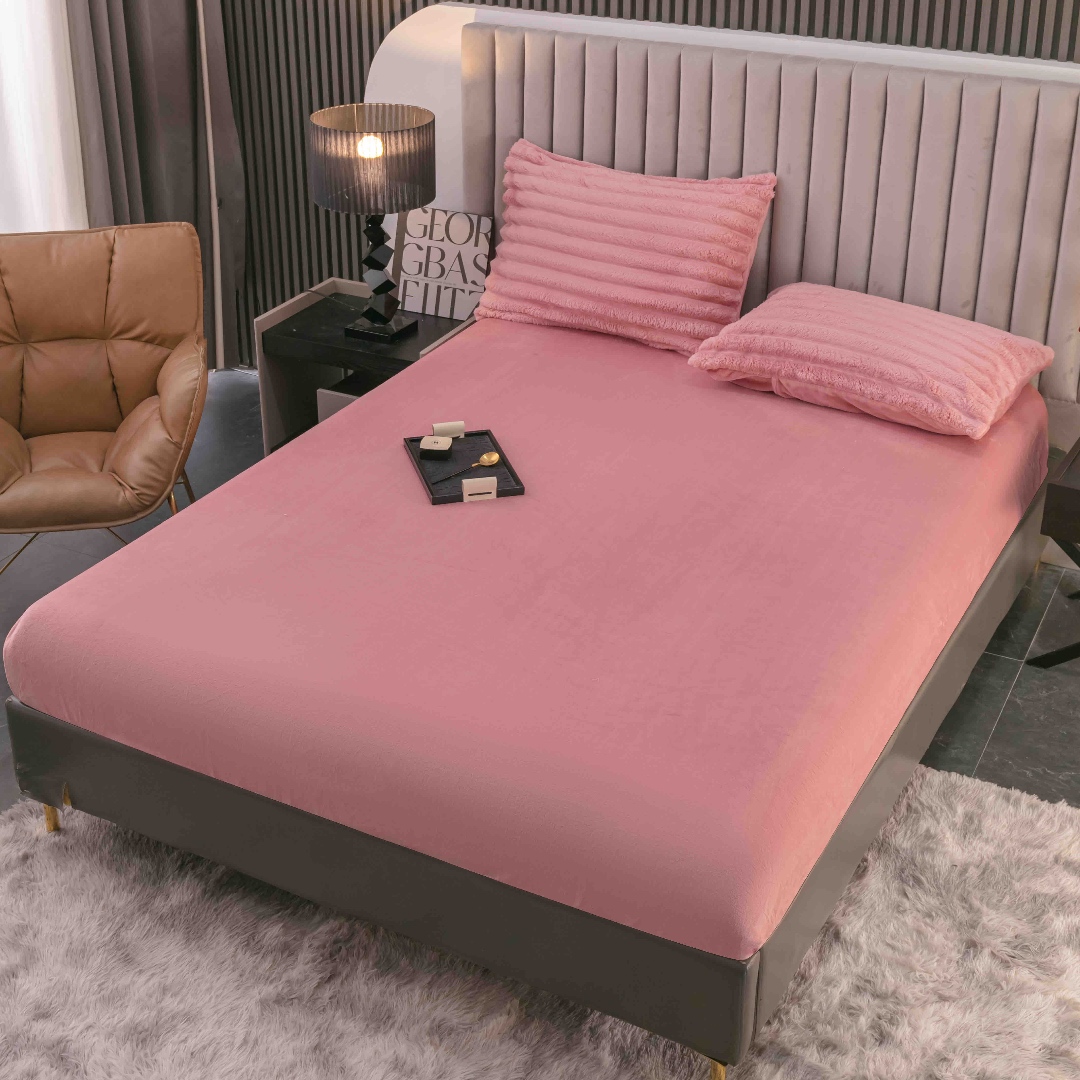 Lenjerie Deluxe, Jojo Home, 4 Piese, Blanita Shorthair si CoCoLiNo, cu Elastic Perimetral, Roz - 4 | YEO