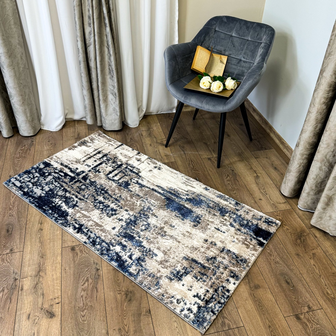 Covor Modern, Elegant, 240x340cm, gros si pufos, SHINNY V3, Albastru/Gri/Alb - 2 | YEO